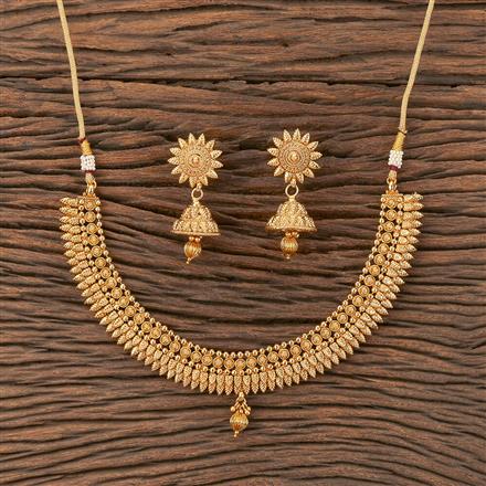 Antique Plain Gold Necklace With Gold Plating
