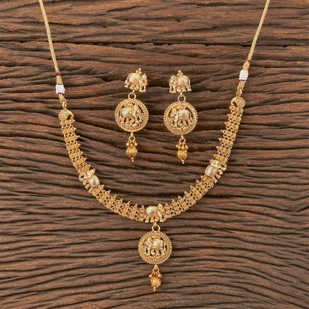 Antique Plain Gold Necklace With Gold Plating