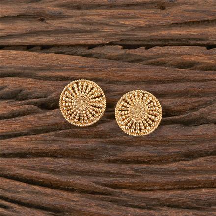 Antique Plain Gold Earring With Gold Plating