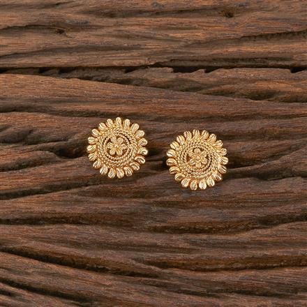 Antique Plain Gold Earring With Gold Plating