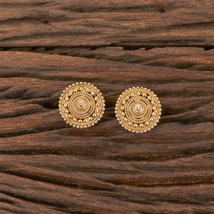Antique Plain Gold Earring With Gold Plating