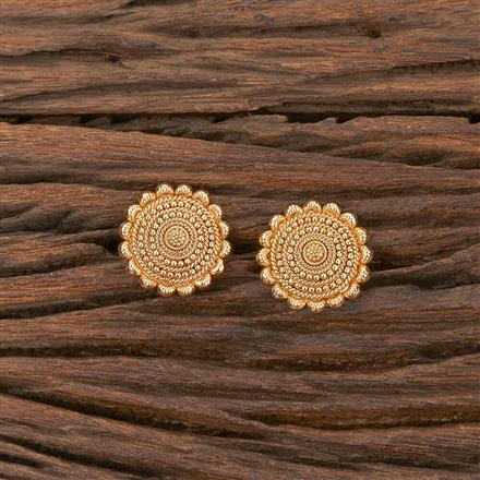 Antique Plain Gold Earring With Gold Plating