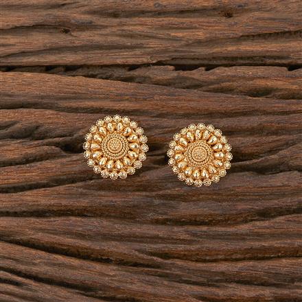 Antique Plain Gold Earring With Gold Plating
