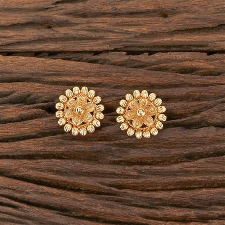 Antique Plain Gold Earring With Gold Plating