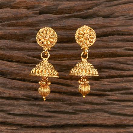 Antique Plain Gold Earring With Gold Plating