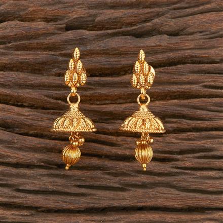 Antique Plain Gold Earring With Gold Plating