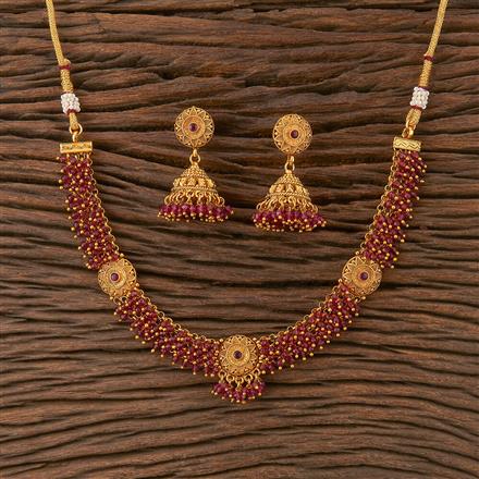 Antique Classic Necklace With Matte Gold Plating
