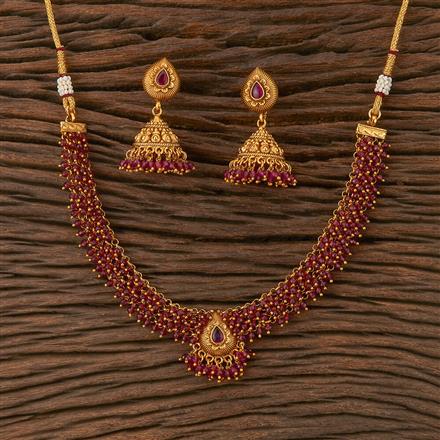 Antique Classic Necklace With Matte Gold Plating