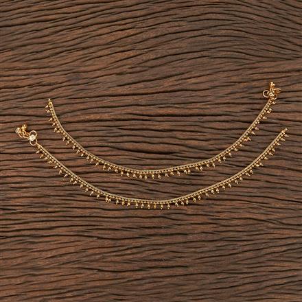 Antique Plain Gold Payal With Gold Plating