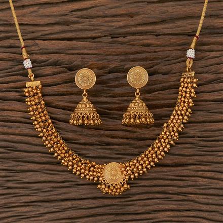 Antique Classic Necklace With Matte Gold Plating