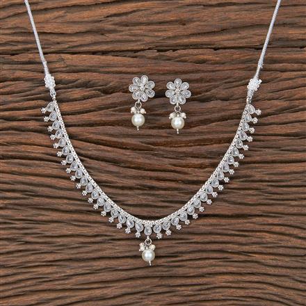 Antique Delicate Necklace With Rhodium Plating