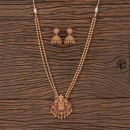 Antique South Indian Necklace With Matte Gold Plating