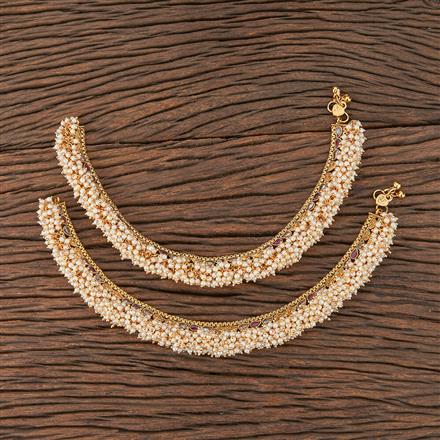 Antique Pearl Payal With Gold Plating