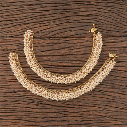 Antique Pearl Payal With Gold Plating