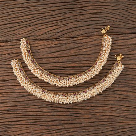 Antique Moti Payal With Gold Plating