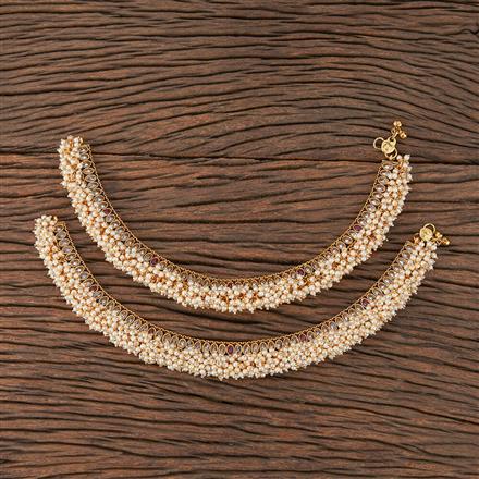 Antique Pearl Payal With Gold Plating