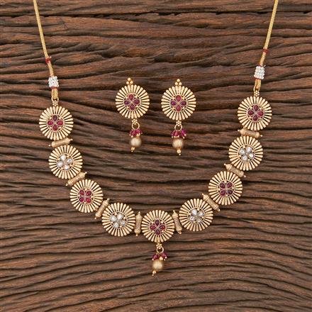 Antique Classic Necklace With Matte Gold Plating