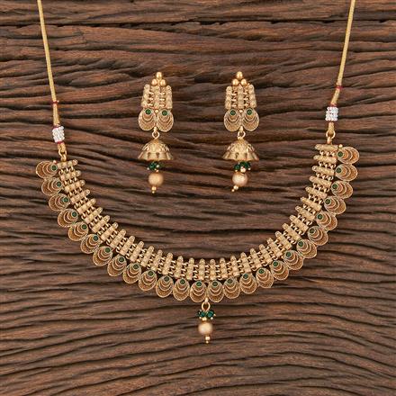 Antique Classic Necklace With Matte Gold Plating