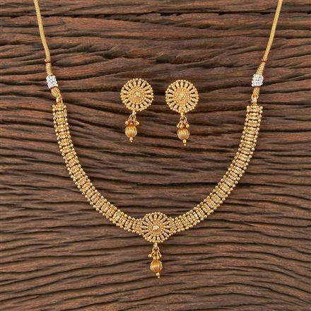 Antique Plain Gold Necklace With Gold Plating