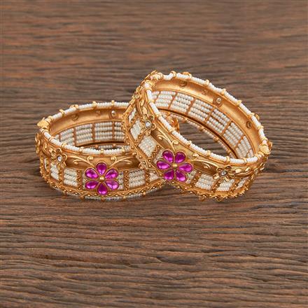 Antique Openable Bangles With Matte Gold Plating