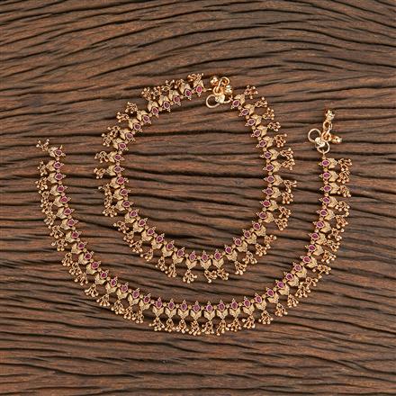 Antique South Indian Payal With Matte Gold Plating