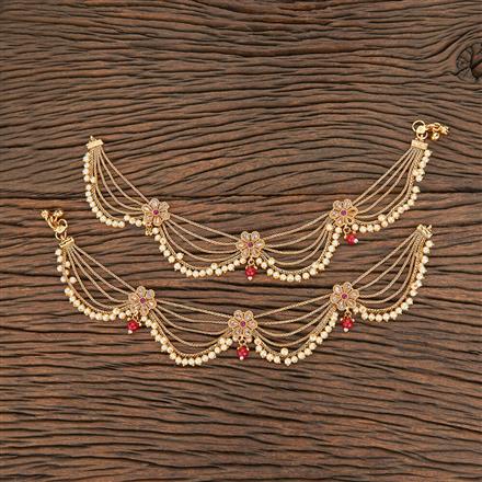 Antique Pearl Payal With Gold Plating