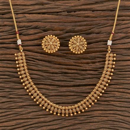 Antique Classic Necklace With Matte Gold Plating