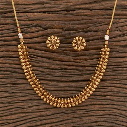 Antique Classic Necklace With Matte Gold Plating