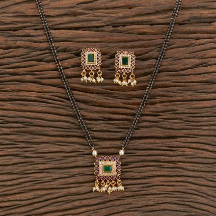 Antique Moti Mangalsutra With Gold Plating