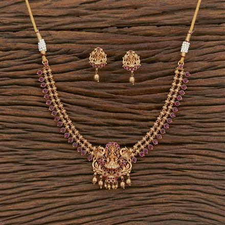 Antique South Indian Necklace With Matte Gold Plating