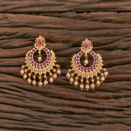 Antique Chand Earring With Matte Gold Plating