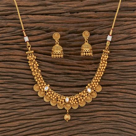 Antique Classic Necklace With Matte Gold Plating