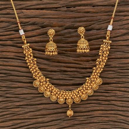 Antique Classic Necklace With Matte Gold Plating