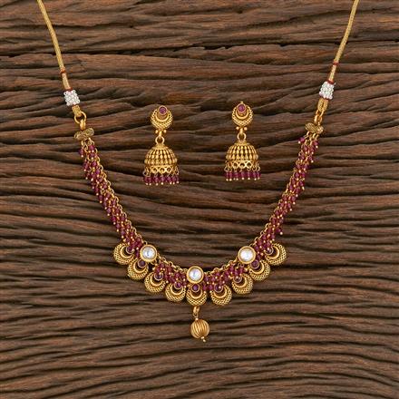 Antique Classic Necklace With Matte Gold Plating