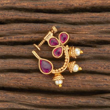 Antique Pressing Nose Ring With Matte Gold Plating