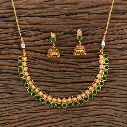 Antique Classic Necklace With Matte Gold Plating