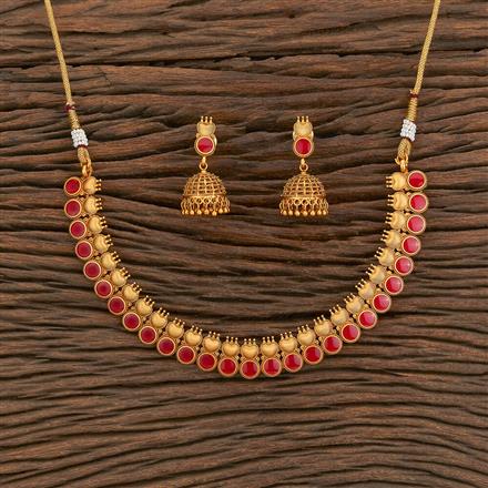 Antique Classic Necklace With Matte Gold Plating
