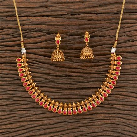 Antique Classic Necklace With Matte Gold Plating