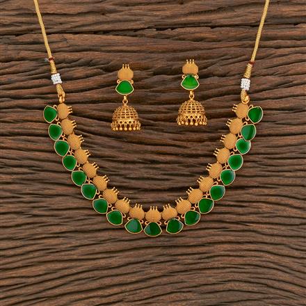 Antique Classic Necklace With Matte Gold Plating