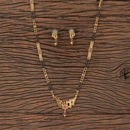 Antique Classic Mangalsutra With Matte Gold Plating