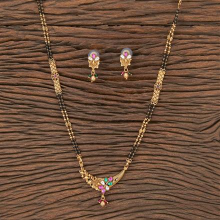Antique Classic Mangalsutra With Matte Gold Plating