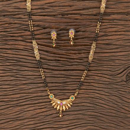 Antique Classic Mangalsutra With Matte Gold Plating