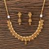 Antique Classic Necklace Set With Matte Gold Plating