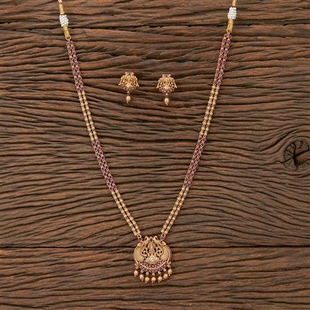Antique South Indian Necklace With Matte Gold Plating