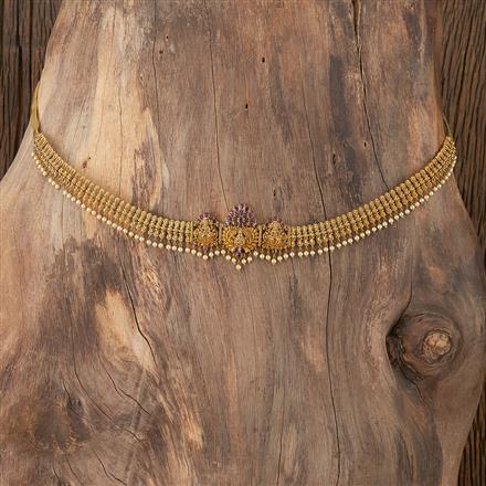 Antique Temple Belt With Matte Gold Plating