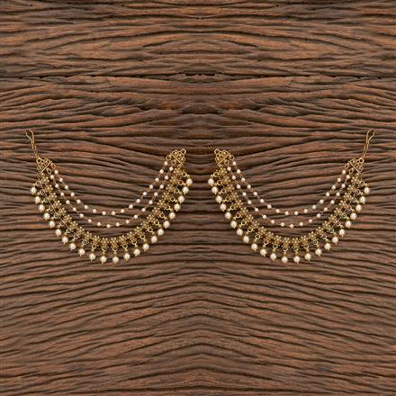 Antique Pearl Ear Chain With Matte Gold Plating