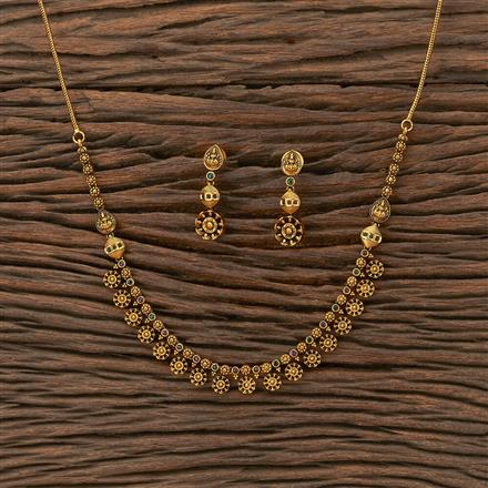 Antique South Indian Necklace With Matte Gold Plating
