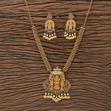 Antique South Indian Necklace With Matte Gold Plating
