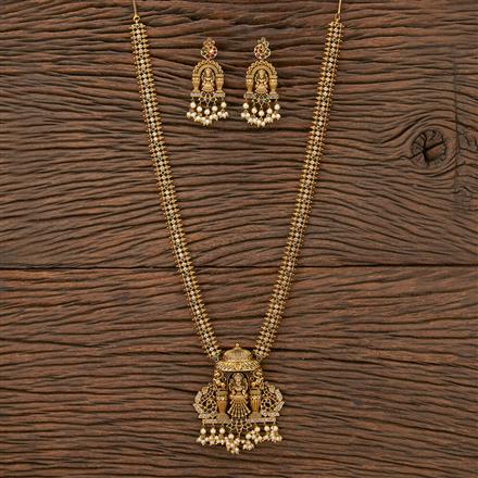 Antique South Indian Necklace With Matte Gold Plating