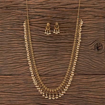 Antique South Indian Necklace With Matte Gold Plating